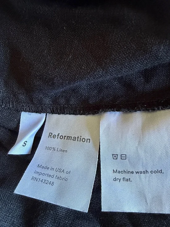 Reformation Black Linen Crop Top & Wrap Skirt Set - Picture 2 of 3